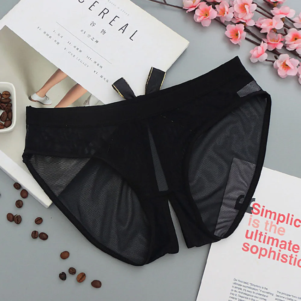 Женские Бесшовные дерзкие Открытые трусики с низкой талией сексуальные сетчатые