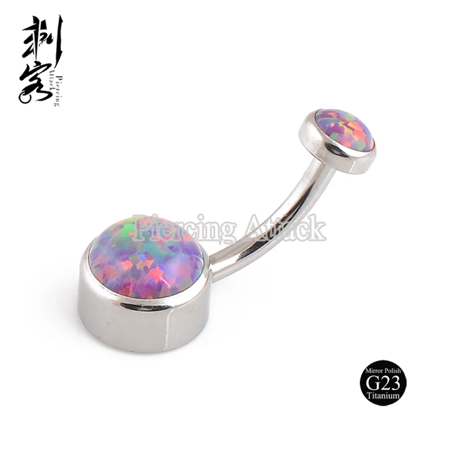 2019 новый тип 14g титановая внутренняя нить опал драгоценный камень кольцо для