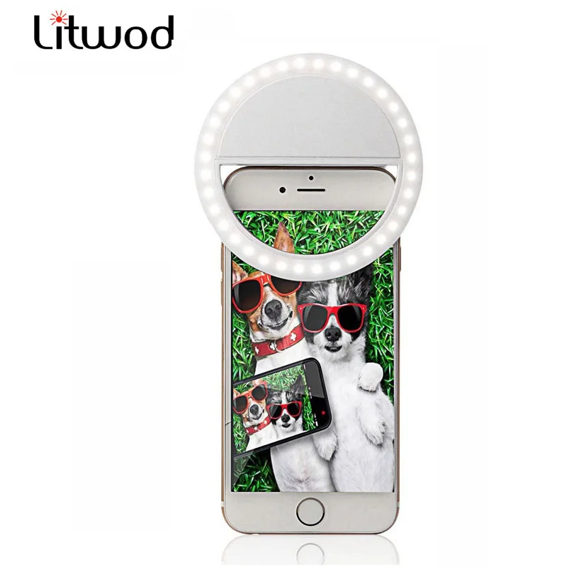 Litwod Z35 светодиодная Бесступенчатая Регулируемая Кольцевая вспышка для селфи