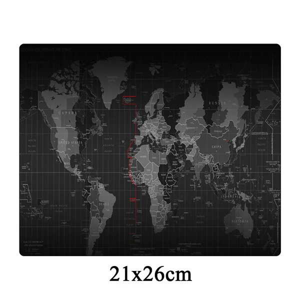 21x26cm Большой игровой коврик для мыши с картой мира XL, компьютерный Противоскользящий коврик с закругленным краем для геймера, большой резиновый коврик для мыши, ноутбук, клавиатура, Настольный коврик - Цвет: 21x26cm
