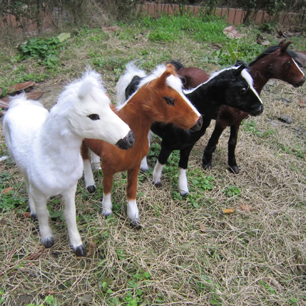 Большая имитационная лошадь 26x25 см Стоящая Лошадь жесткая модель украшение для