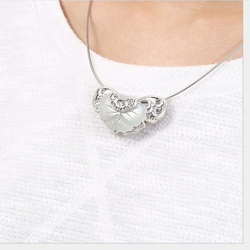 Женские броши-бабочки из нефрита в этническом стиле серебра 925 пробы | Украшения и