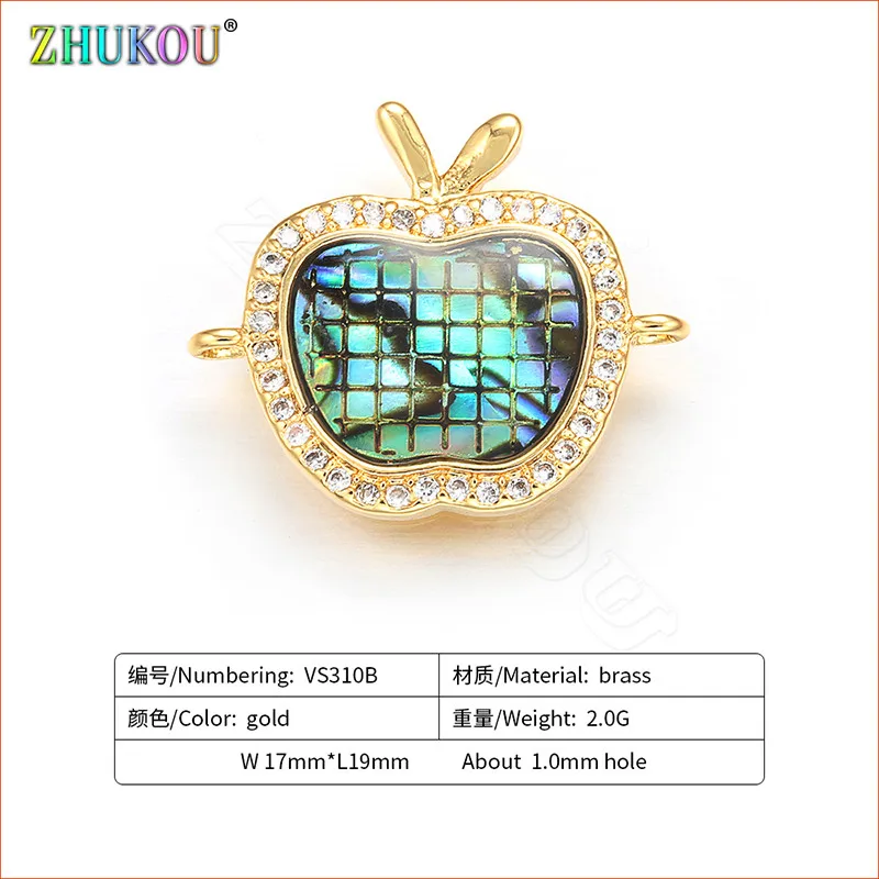 ZHUKOU 17x19 мм изысканный красивый зеленый разъем для женского ожерелья Модель: VS310