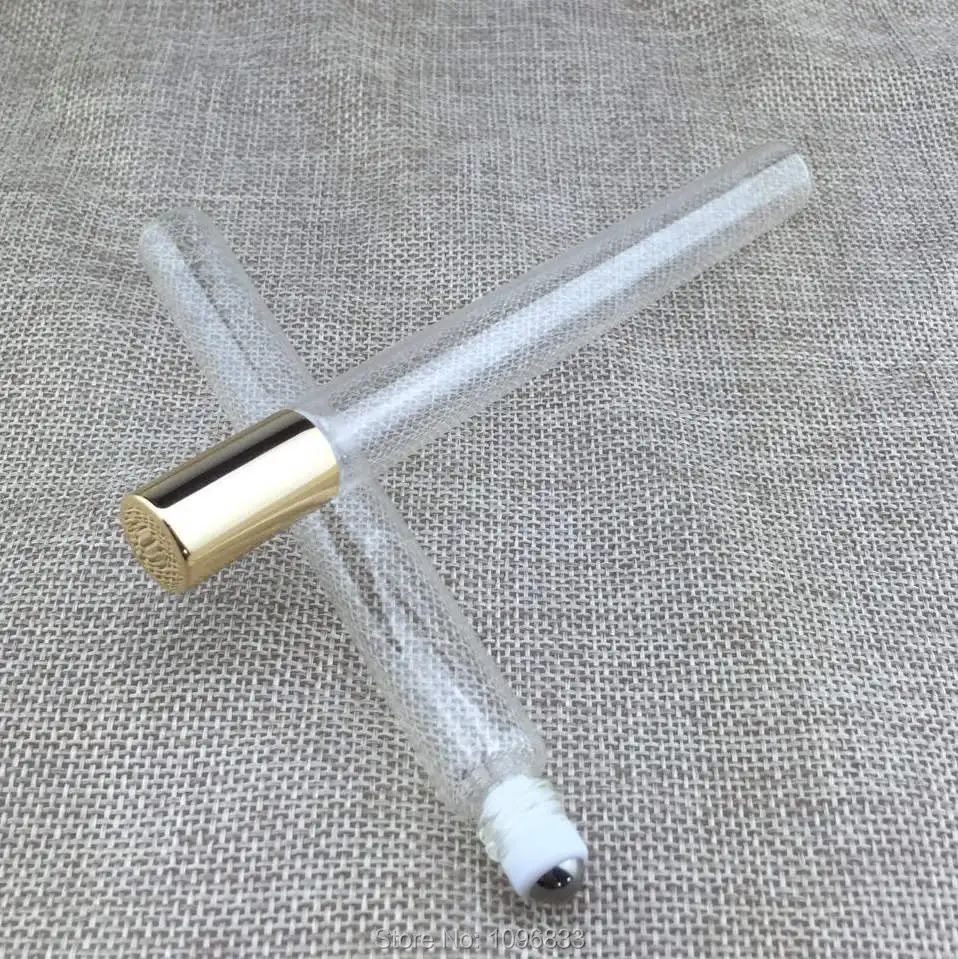 15CC 15ML Clear Glass Roll on Bottles Gold Color Cap, Essential Oil Bottle, Perfume Packing Bottle, Empty Glass Vial, 50pcs/Lot