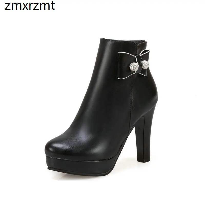 2019 women fashion erogenous ankle boots spring autumn shoes 10cm super high heel party large size 32-43 | Обувь