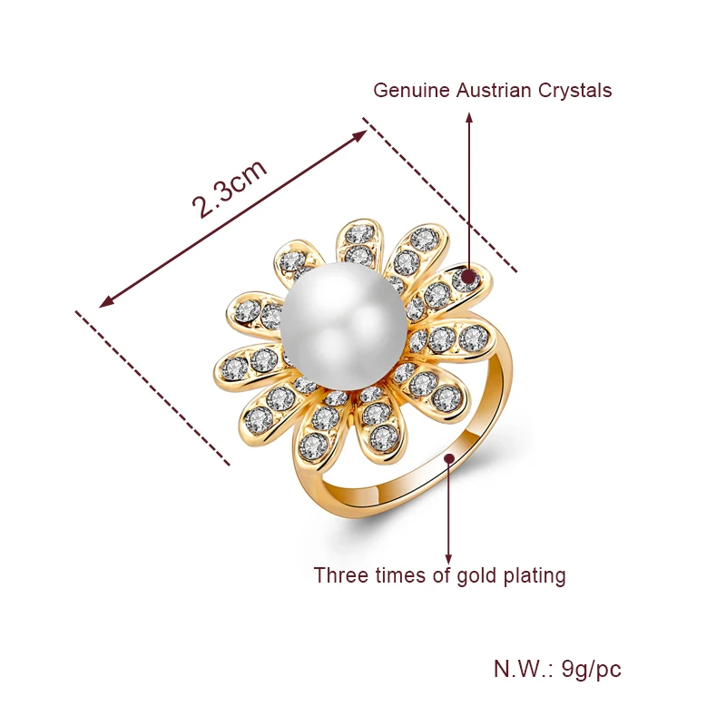 Привлекательные ювелирные изделия из искусственного жемчуга золотого цвета