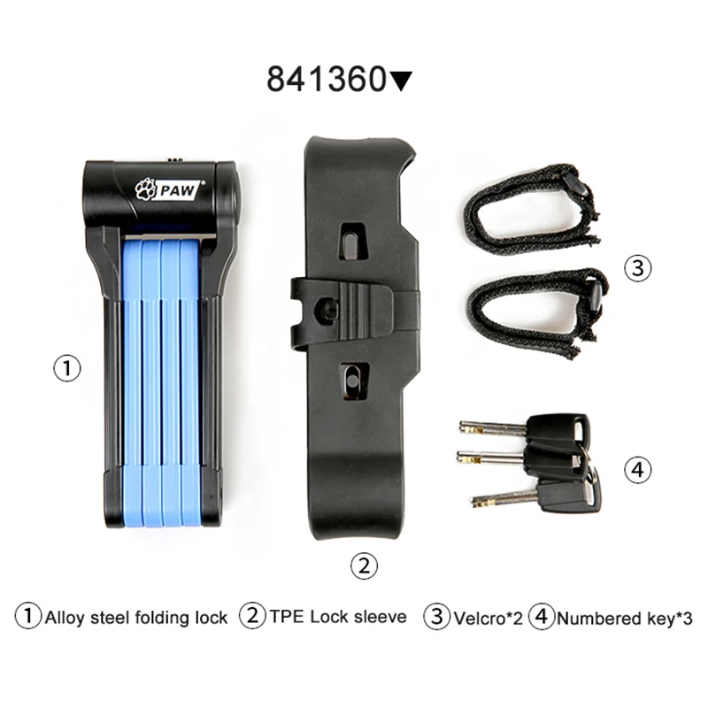 SAHOO 80 см противоугонные складные Велосипедные замки ультра прочные стальные