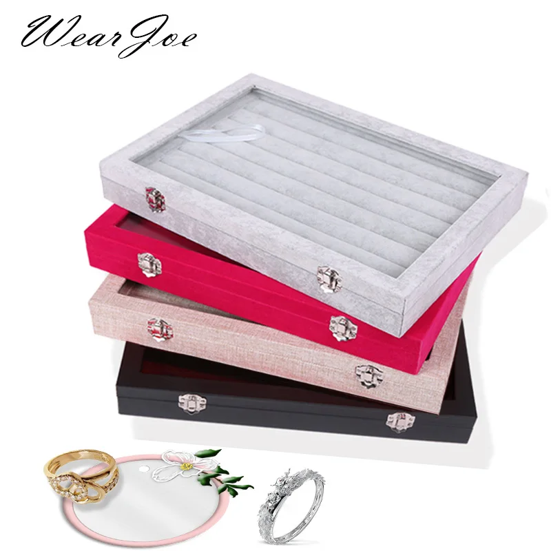 Мягкий бархатный Органайзер большой емкости для хранения колец и сережек 35*24 см |