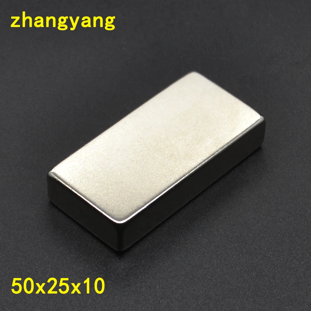 

1/2/5Pcs 50x25x10 Neodymium Magnet 50mm x 25mm x 10mm N35 NdFeB Block Super Powerful Strong Permanent Magnetic imanes