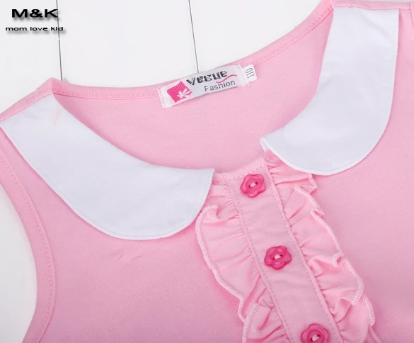 2016 New Cute Sleeveless Girls Doll Collar Character Pattern Bow Mesh Splicing Casual Dress Anime fairy dress 20LM | Детская одежда и