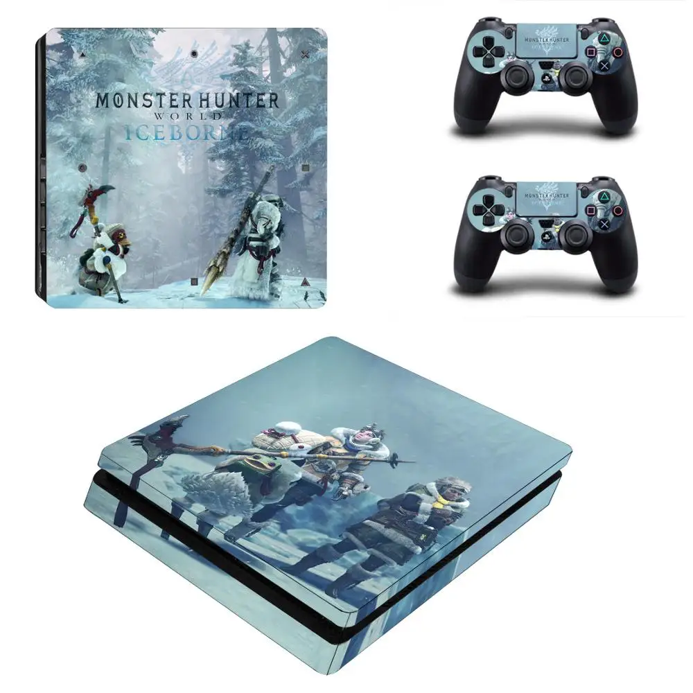 PS4 тонкие наклейки Monster Hunter World Skin Vinilo PS 4 тонкий СТИКЕР Наклейка Обложка для playstadi4 тонкая консоль и контроллер