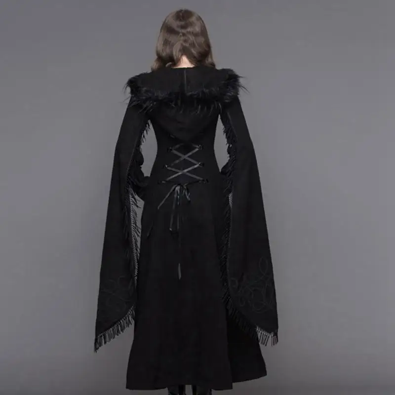 Devil модное женское длинное пальто с рукавом ангела и кисточками CT02401/CT02402|Женские