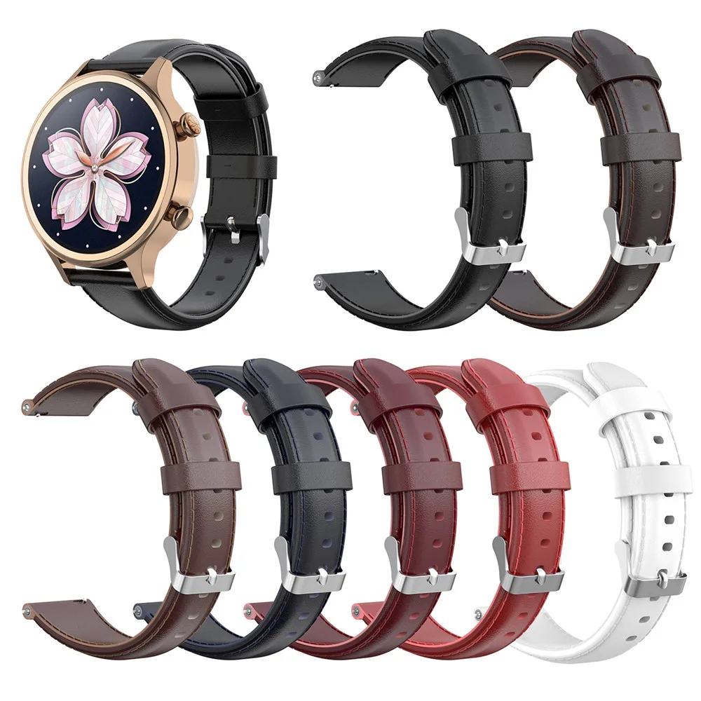 18 мм/20 мм кожаный ремешок для часов Ticwatch C2 сменный ремешок для наручных часов Ремешок Браслет для Ticwatch C2 Smartwatch аксессуары