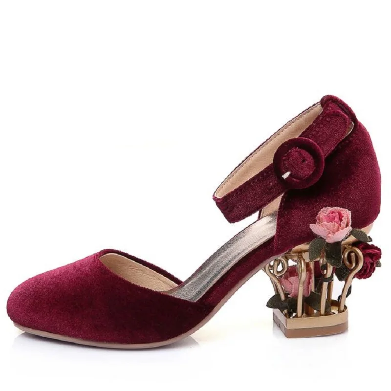 Женские бархатные босоножки на квадратном каблуке большие размеры|fashion sandals|sandals