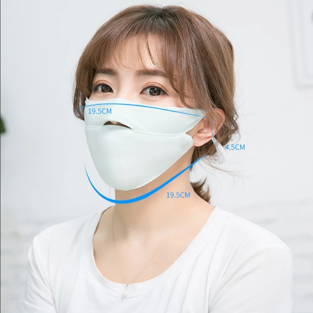 Sweet Candy Color Mask Windproof Adjustable Mouth Unisex Breathable Summer Ice Silk Thin Sunscreen Open Nose Masks | Аксессуары для