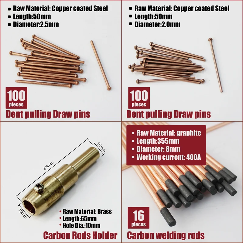 497pcs car body repair hand tools set dent puller kit car spotter welder machine gun spot welding electrode rings pads wave wire