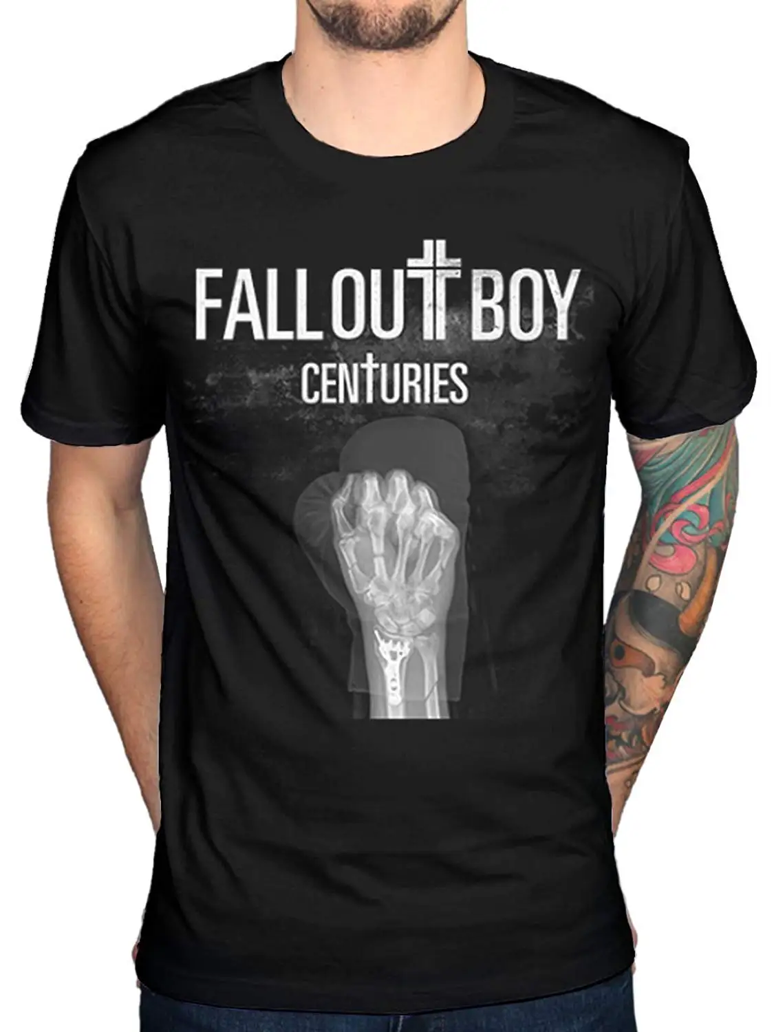 Fall Out Boy веков мужские черные хлопковый топ тройник печати Летний стиль Топ