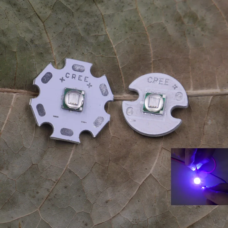 Фиолетовая Светодиодная лампа эмиттер Cree 395nm светильник алюминиевой печатной