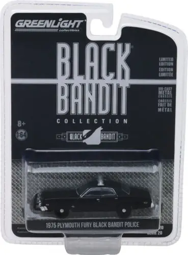 GreenLight 1:64 1975 Plymouth Fury черный сплав игрушечный автомобиль игрушки для детей литые