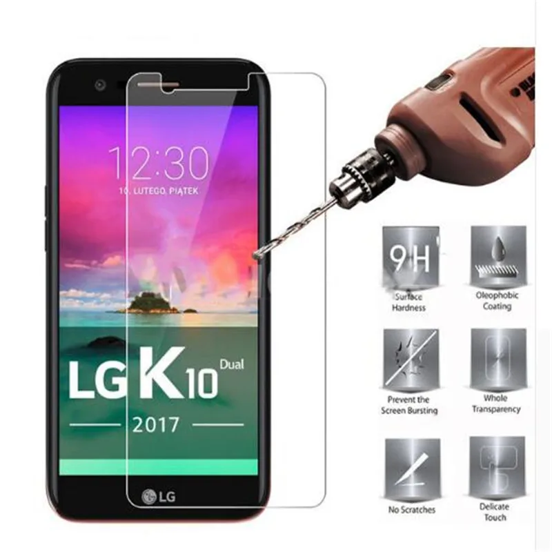 2.5D для закаленного стекла LG K10 2017 Защита экрана стекло LV5/X400 M250 M250N защитная пленка