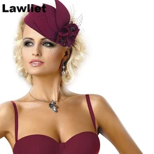 Lawliet Женская Вуалетка Pillbox фетровая шерстяная шляпа торжественное платье Цветочная вуаль шляпа для коктейльных вечерние A131 Lawliet Женская Вуалетка Pillbox фетровая шерстяная шляпа торжественное платье Цветочная вуаль шляпа для коктейльных вечерние A131