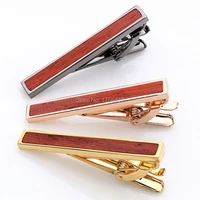 low key luxury tie bar wood for mens tie clips lepton brand high quality red rosewood men business wedding tie clipcuff links