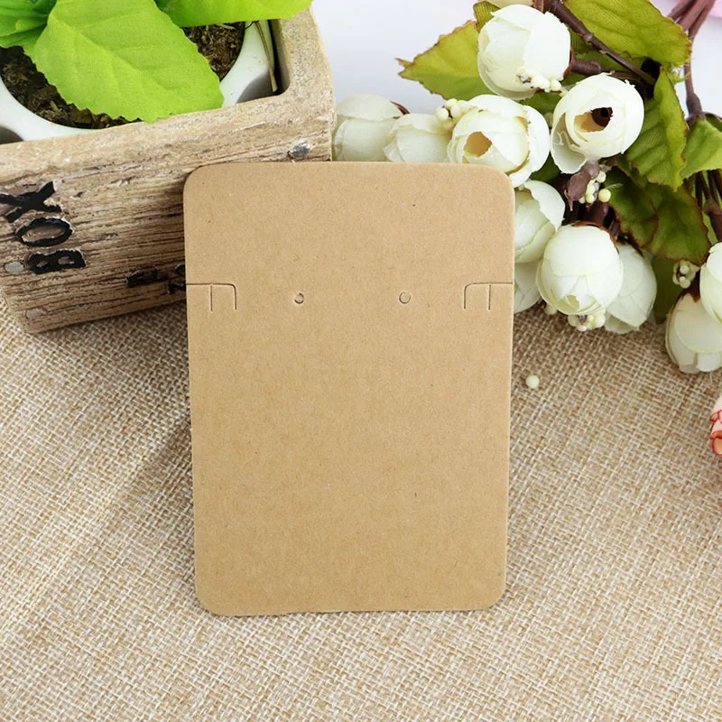 100pcs 6.8*9.7cm No Pattern Kraft Paper Card  Fashion Jewelry Necklace Packaging Card