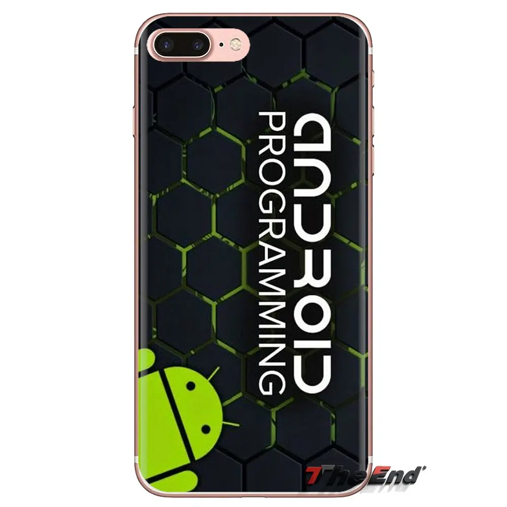 Soft Transparent Shell Covers For Samsung Galaxy A3 A5 A7 A9 A8 Star A6 Plus 2018 2015 2016 2017 Green Android Robot Logo |