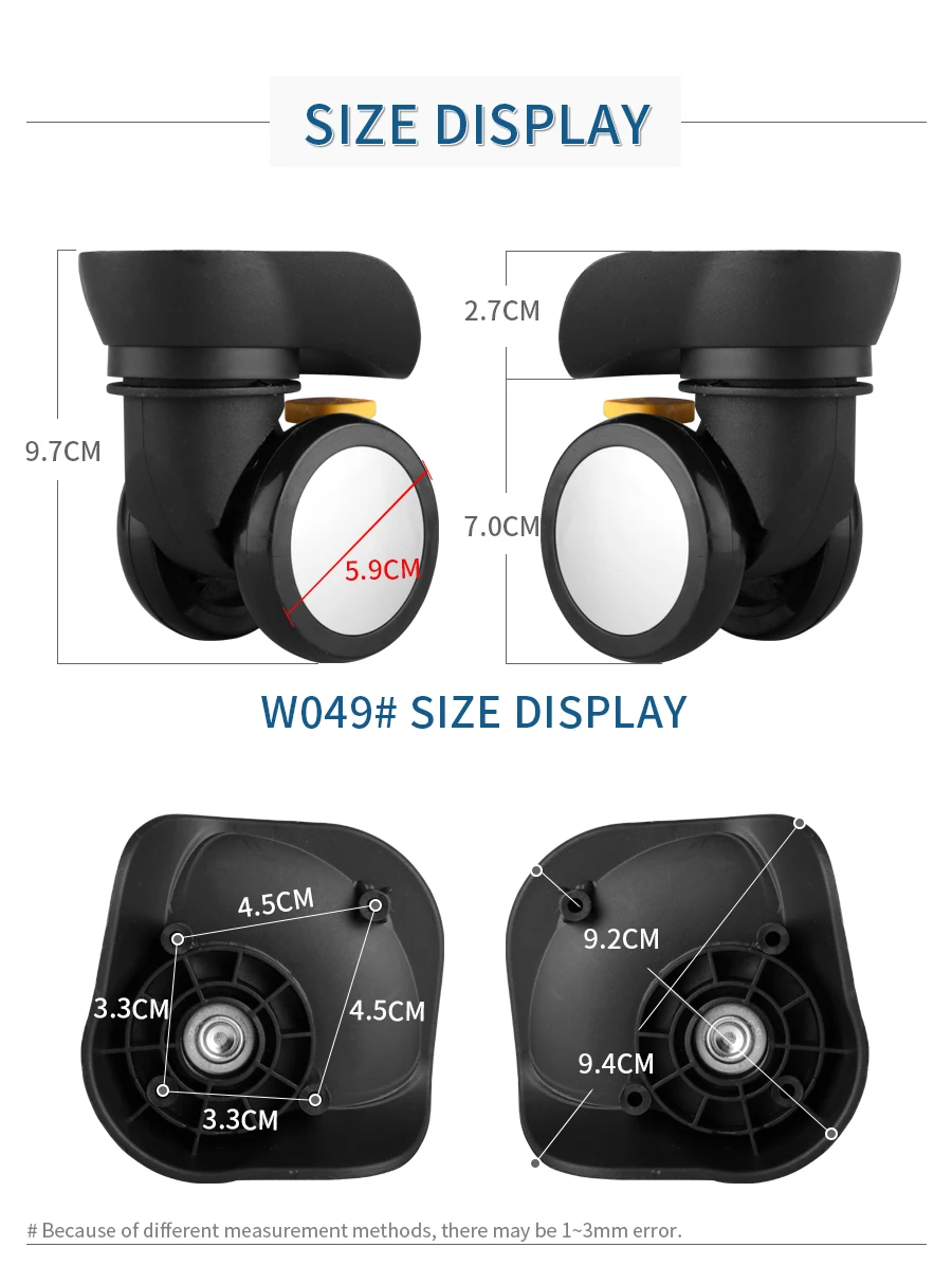 Replacement suitcase luggage the wheel accessories colored wheel suitcase luggage accessories maintenance Silent wheel Casters