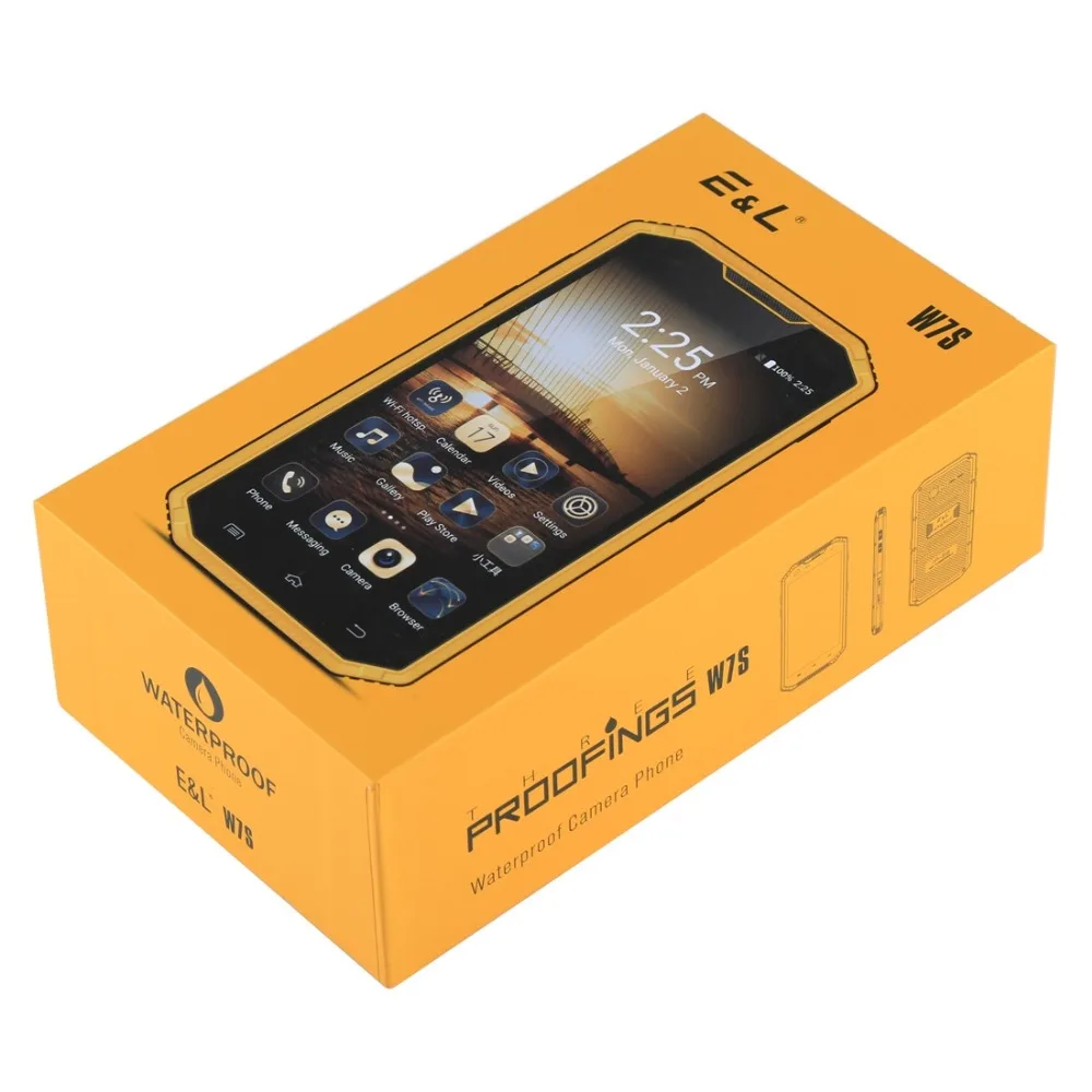 Мобильный телефон KXD E& L W7S Android 6,0, 2 ГБ, 16 ГБ, IP68, водонепроницаемый, ударопрочный, пыленепроницаемый, 5,0 дюймов, MTK6737, четырехъядерный, две sim-карты, смартфон