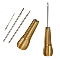 one set portable leather craft shoes tent sewing awl hand stitcher taper needle kit