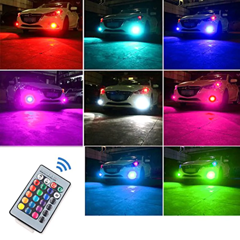 Автомобильный Стайлинг 2 шт. LED RGB 5050 27SMD пульт дистанционного управления H8/H9/H11