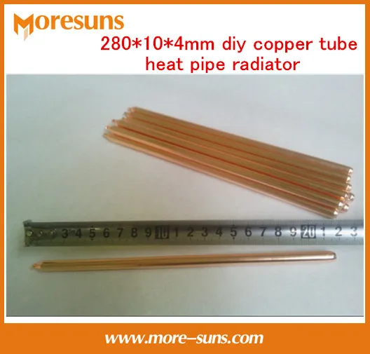 

Free Ship 5pcs Copper heatpipe 280*10*4mm DIY Copper tube radiator/sintered powder wick thermal solution copper pipe heatsink