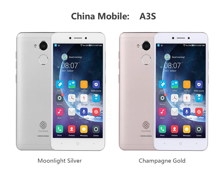 ChinaMobile A3S 2G 16G 5 2 ''Android 7 0 четырехъядерный процессор Snapdragon 425 2800 мАч две sim карты