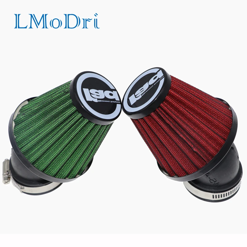 

LMoDri Motorbike Air Filter 28mm 38mm 42mm 48mm Cleaner Clamp-on 45 Degree Bend Air Intake Filters Motorcycle Accessories