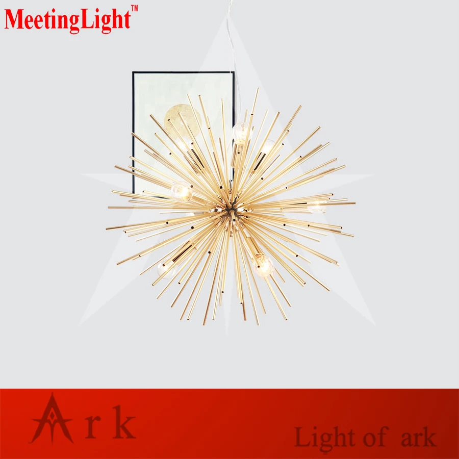 modern led gold ALUMINUM pipe radiation sphere art Personality design Living Room Restaurant Study pendant lights | Лампы и освещение