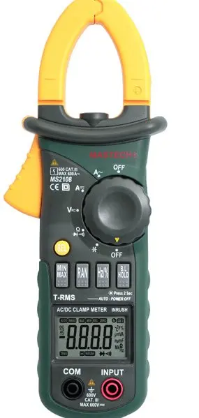 

Mastech MS2108 цифровой зажим постоянного/переменного тока с измерением тока