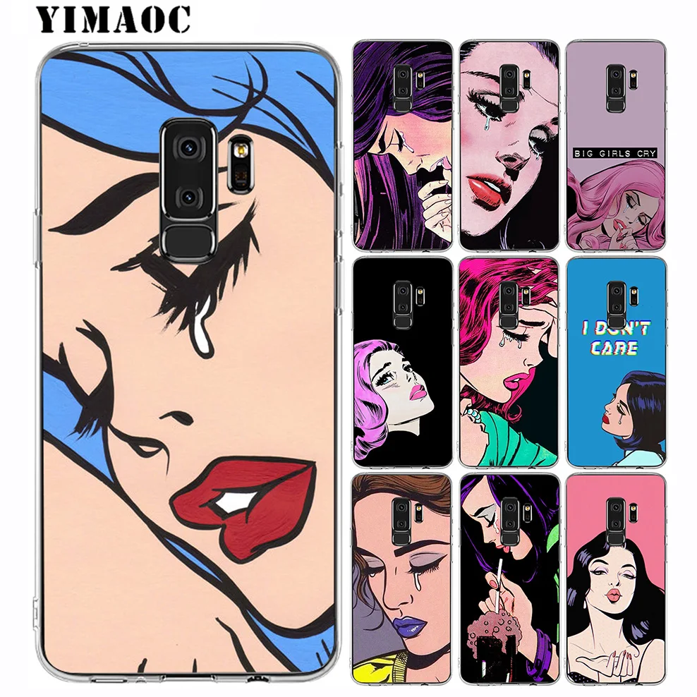 YIMAOC комиксов девушки поп грустно Мягкий силиконовый чехол для samsung Galaxy S10 S10E S9 S8