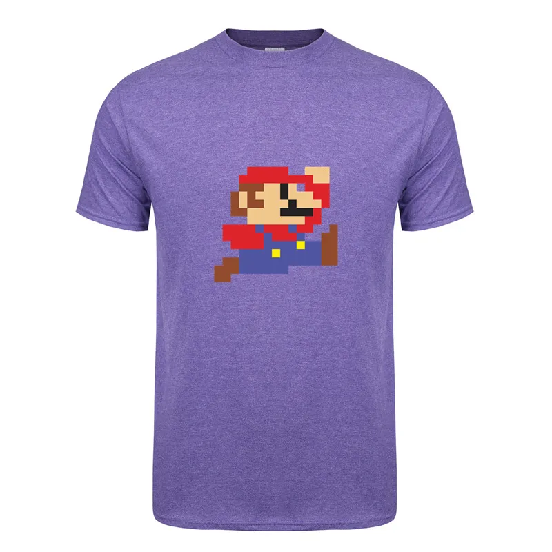 as picture Super Mario Bros футболки Для мужчин прохладный новых печатных Для мужчин Супер Марио Футболка Модные Изделие из хлопка с короткими рукавами Мужская футболка Tee - Цвет: as picture