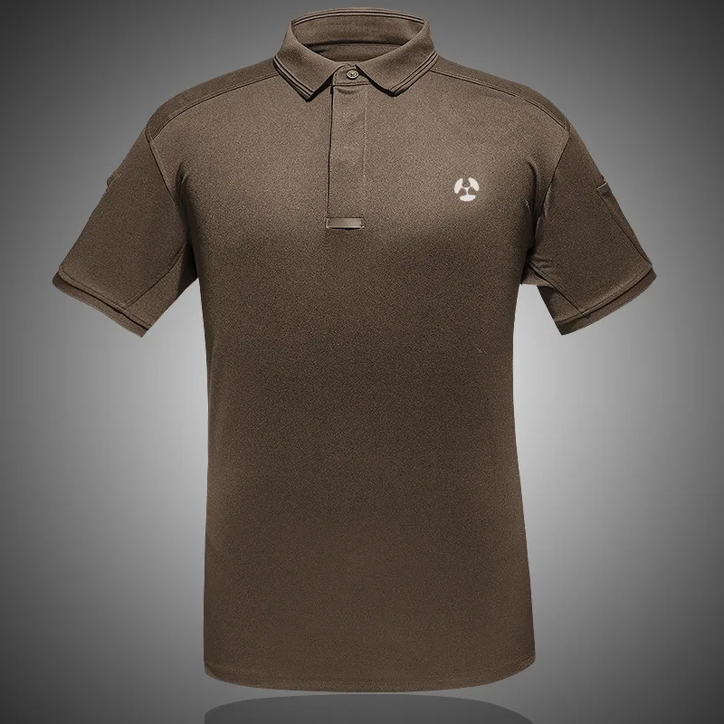

Men Tactical T Shirts Lapel Ultralight Breathable Quick-drying Tee Military Army Casual Outdoor Sports Fitness Wicking Clothes