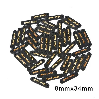 Style 4 50Pcs/lot mixed 4 Sizes Wooden Button "Hand Made" tags Wood Sewing Accessories For Clothes Handmade Scrapbooking Craft DIY - Цвет: Style 4