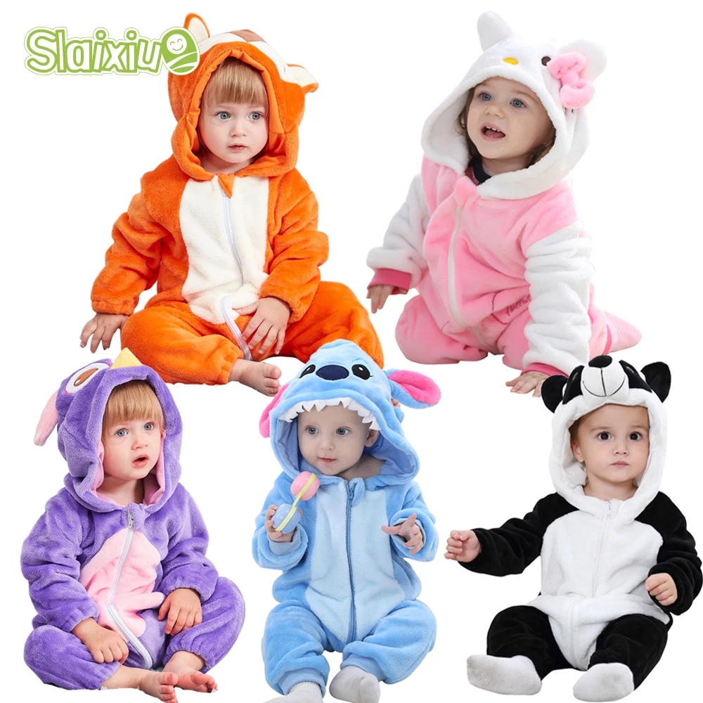 SLAIXIU Ropa Bebe/Детский комбинезон с капюшоном и изображением животных для мальчиков и девочек; костюм для новорожденных; детская одежда; комбинезон для малышей