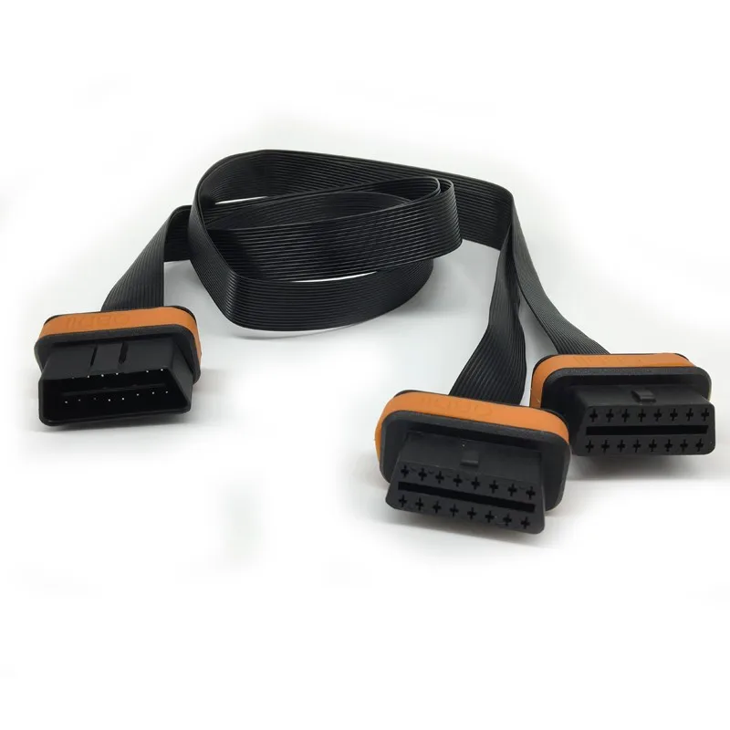 Новейший OBD OBD2 соединительный кабель от 1 до 2 с 2 плоская лапша линия OBD 2 удлинитель для Golo4 диагностический инструмент отличное вождение