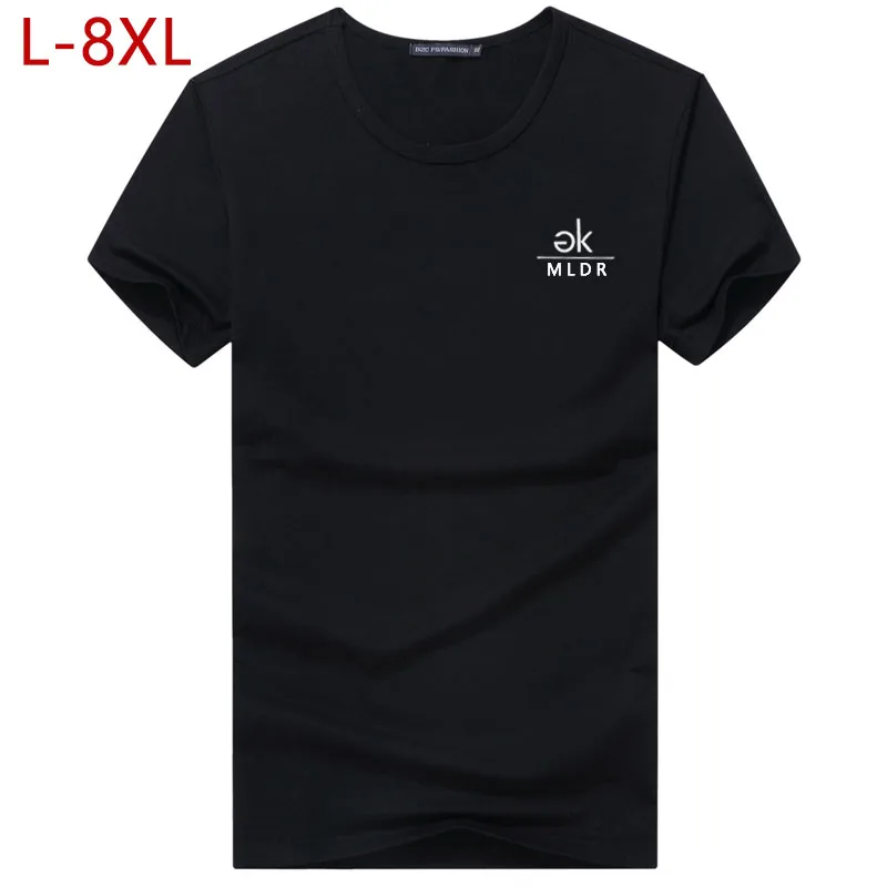 

8XL Fashion Solid T Shirt Men High Quality Cotton Baggy Male T-shirt Short Sleeve Mens Summer Thin Tee Shirt Plus Size 6XL 7XL