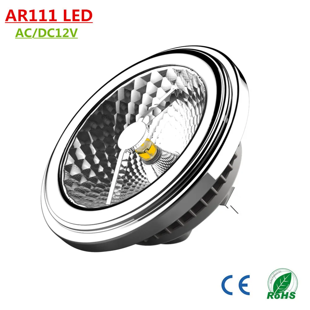 12 шт. TUV Светодиодная лампа AR111 CREE чип без затемнения AC/DC В 80/90Ra 15D/24D/40D 15 Вт