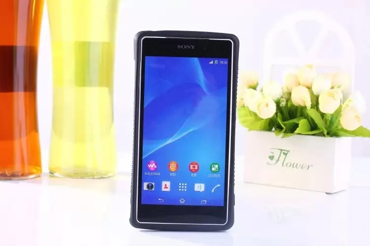 Для sony M4 Aqua Гибридный Силиконовый гладкой твердой резины чехол для Xperia E2303 E2333 E2353