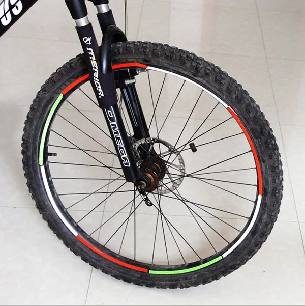 Флуоресцентные MTB велосипед Велоспорт колеса мотоцикла шины светоотражающие наклейки полоса Декаль ленты безопасности серебро