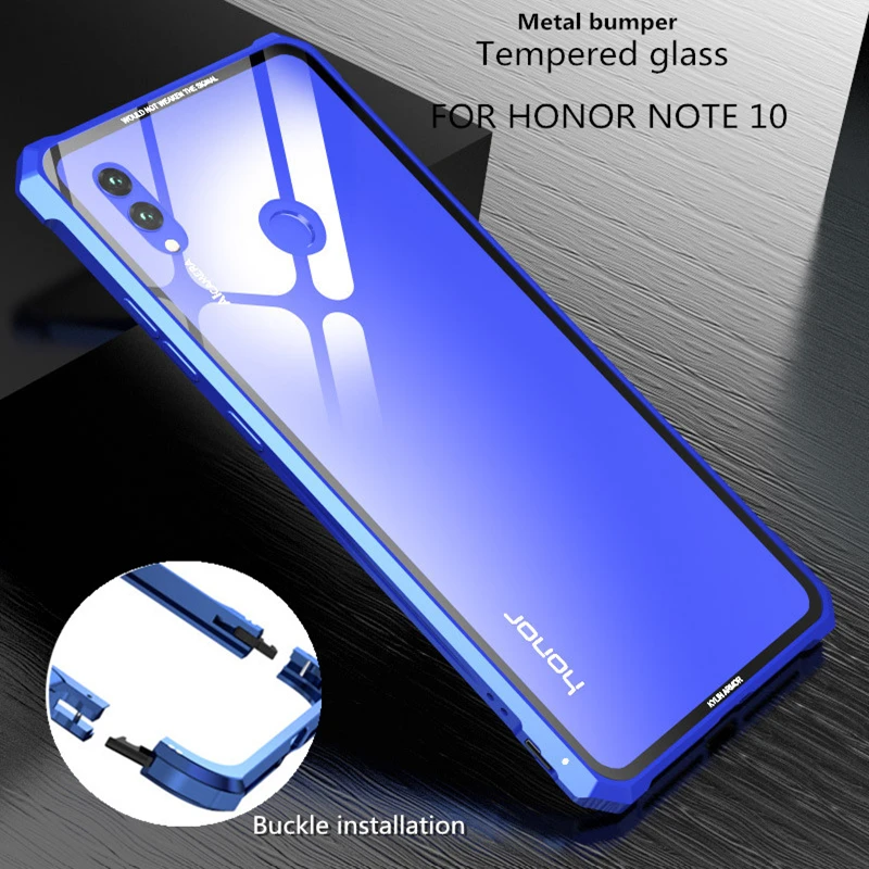 Для HUAWEI Note 10 чехол роскошный новый металлический алюминиевый бампер + 9H