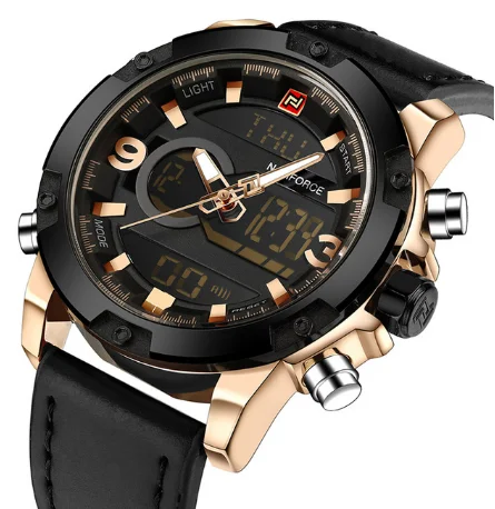 

NAVIFORCE Luxury Leather Brand Men's Analog Digital Sports Men's Military Watches Quartz Watch