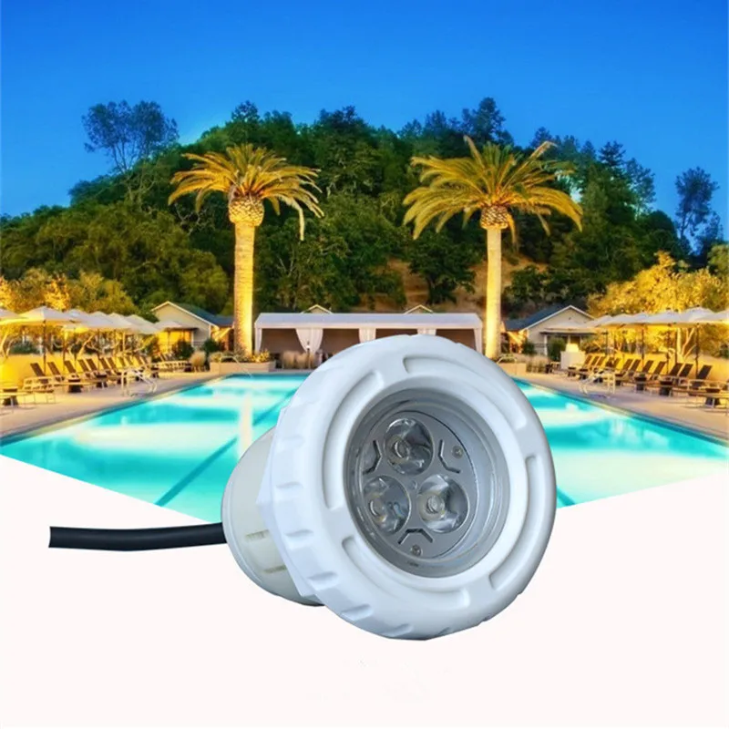 Swimming Pool Light Rgb 3W 12V Plastic Water Fall Fountain Cascada Piscina Waterproof IP68 Led Foco Piscina UnderWater Lamp